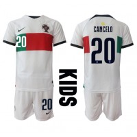 Portugal Joao Cancelo #20 Fotballklær Bortedraktsett Barn VM 2022 Kortermet (+ korte bukser)